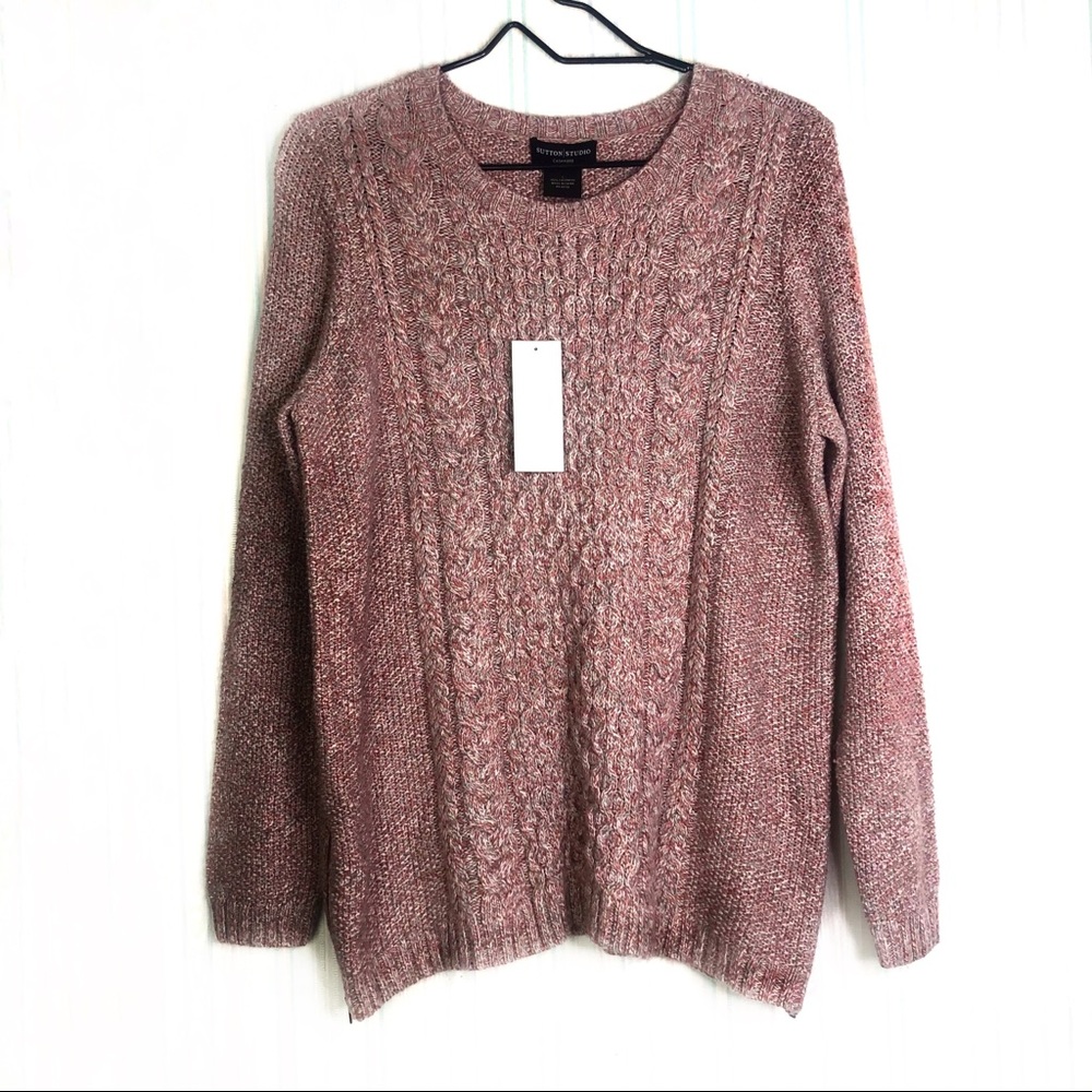 NWT Sutton Studio Cashmere Cable Knit Sweater Lrg No tag